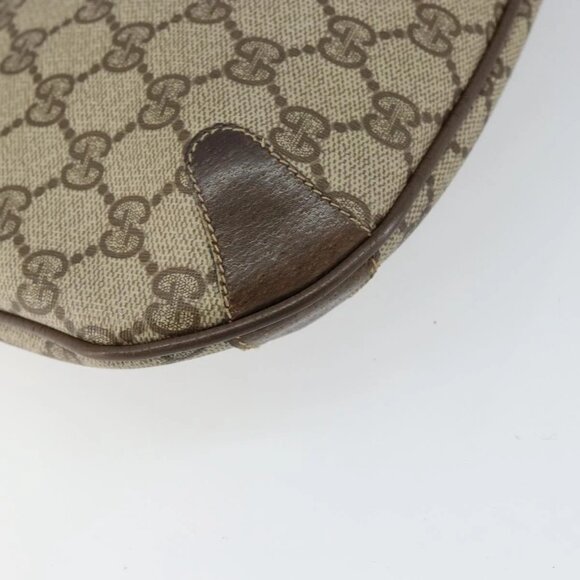 GUCCI GG Supreme Web Sherry Line Bag PVC Beige Gold 904 02 020 Auth BA7124 - Picture 5 of 16